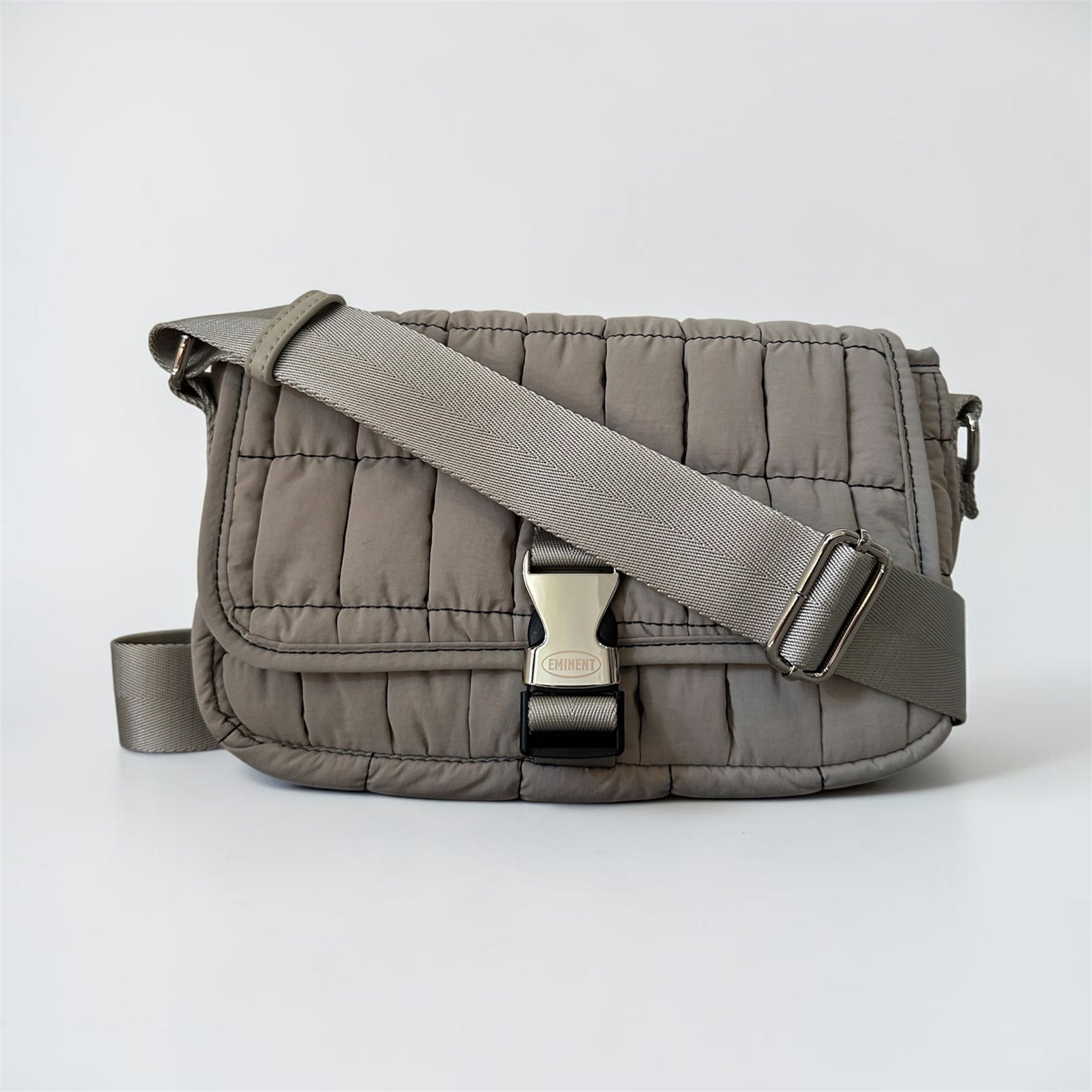 Grey Quilted Shoulder Bag