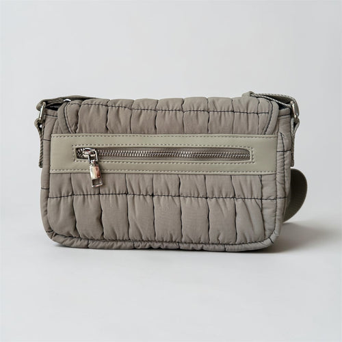 Grey Quilted Shoulder Bag