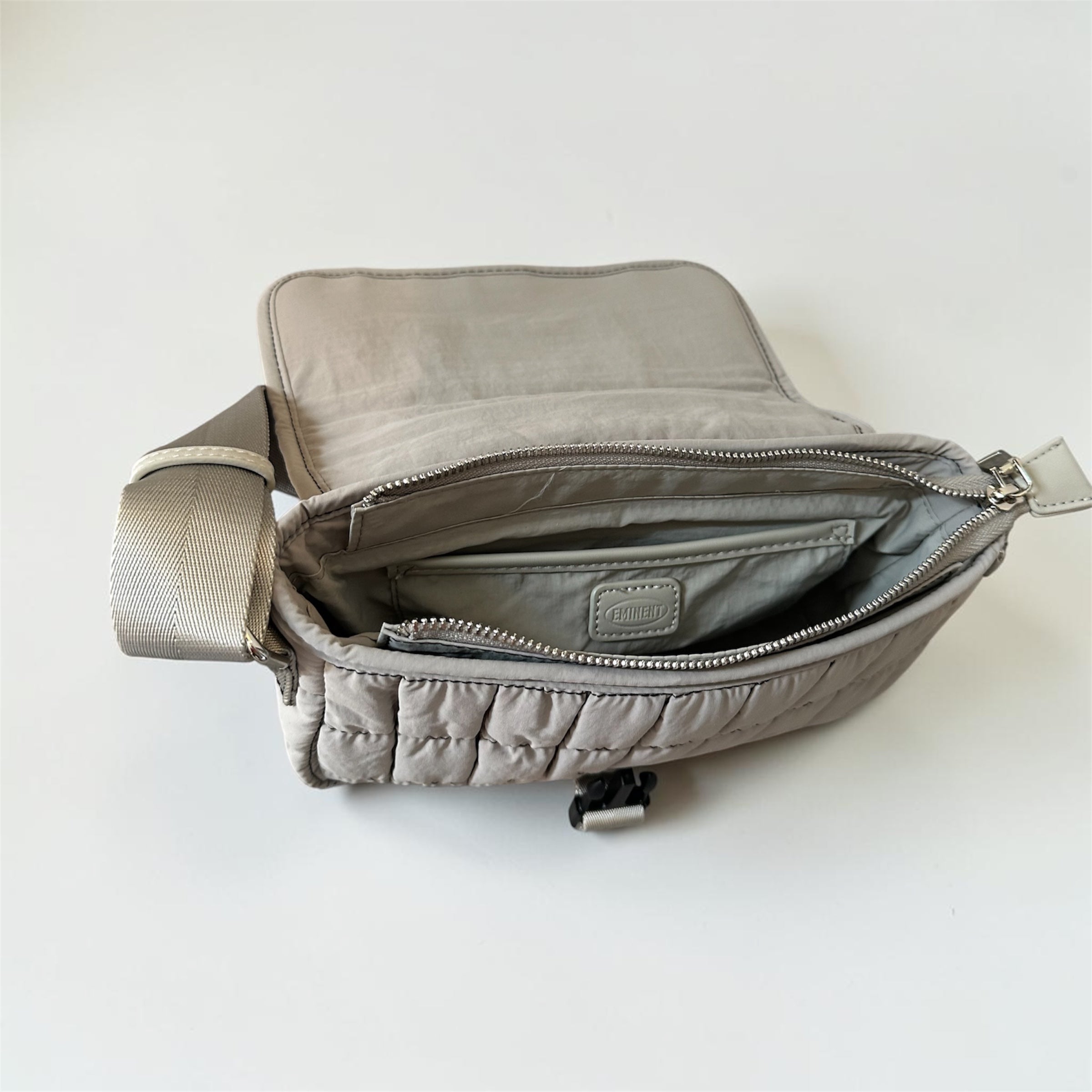 Grey Quilted Shoulder Bag