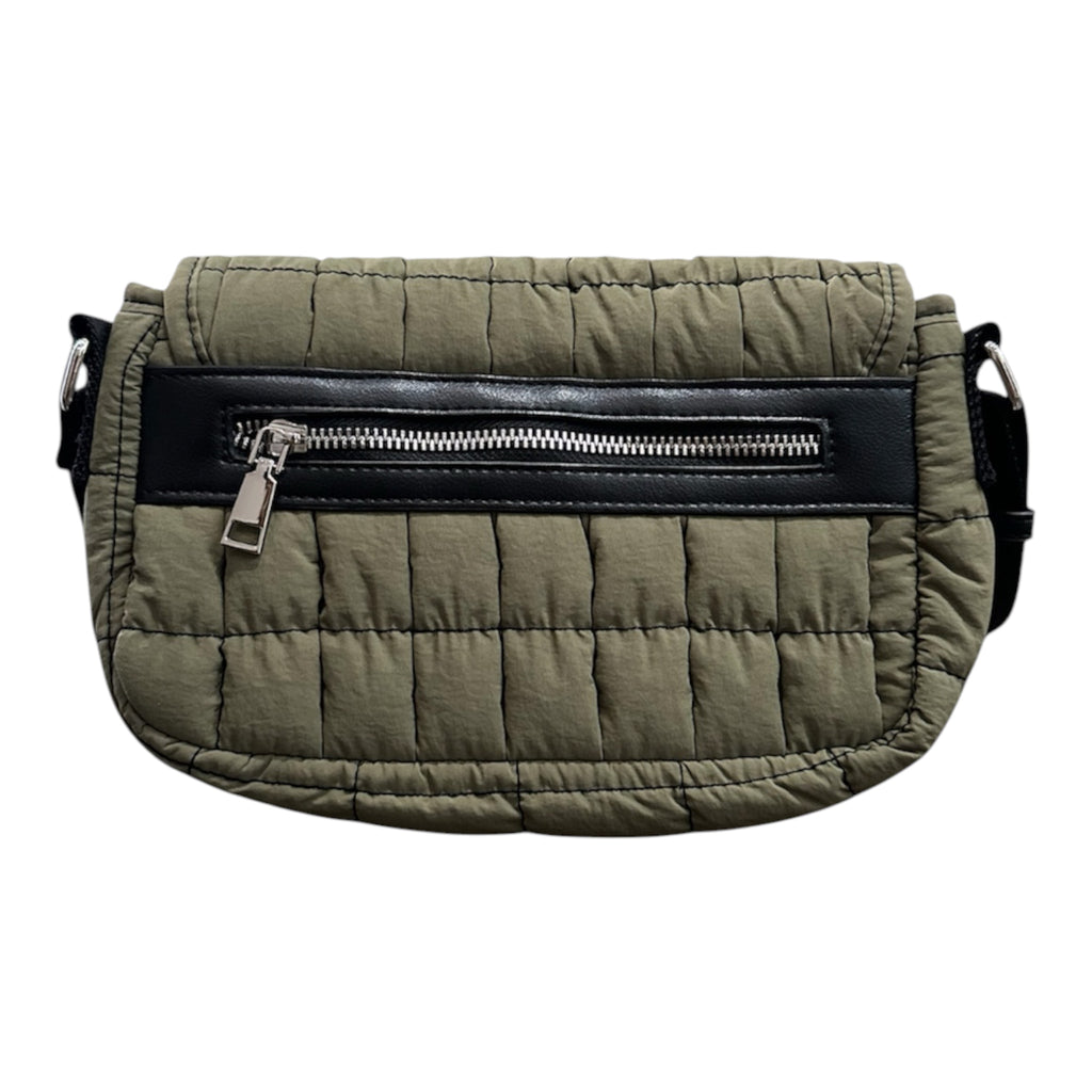 Khaki Quilted Shoulder Bag