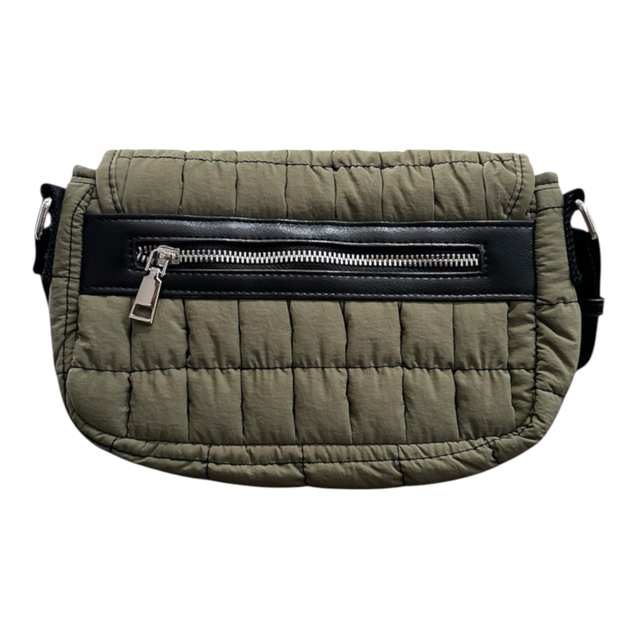 Khaki Quilted Shoulder Bag