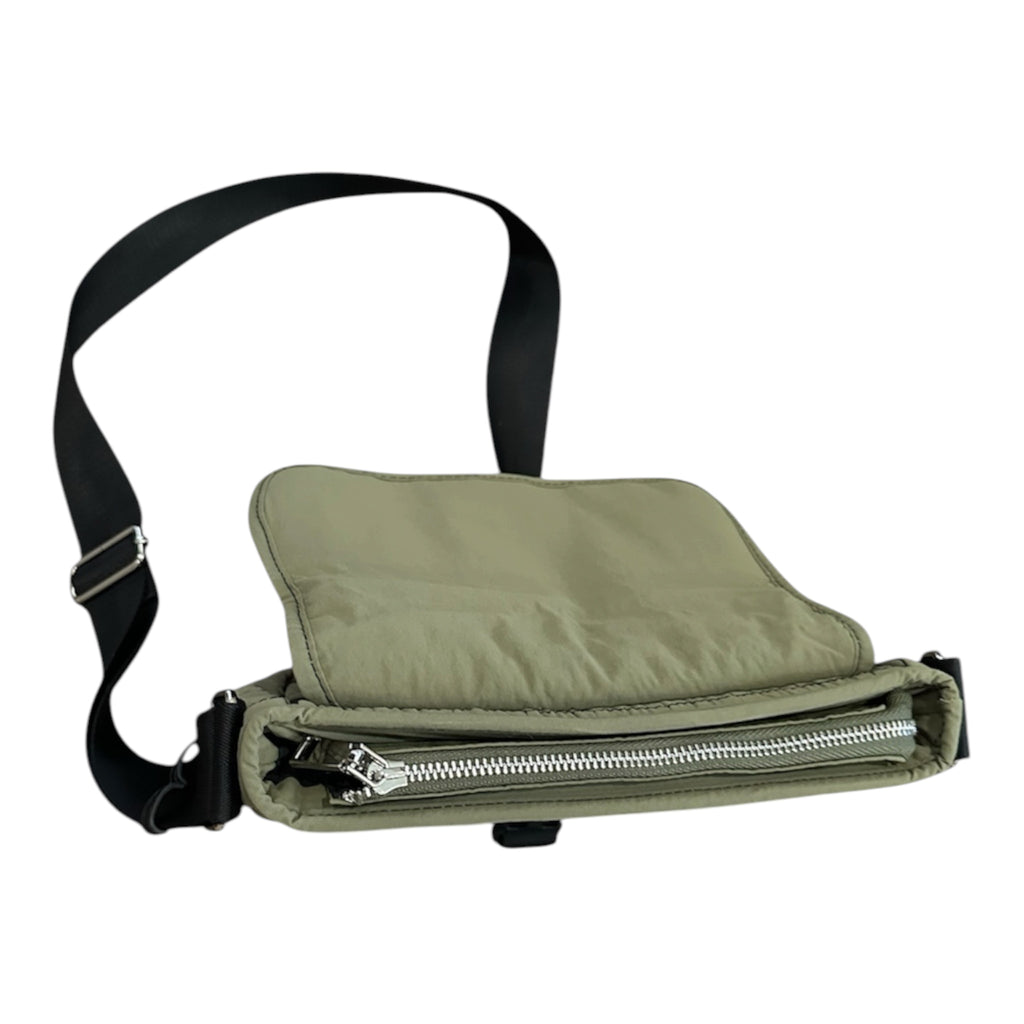 Khaki Quilted Shoulder Bag