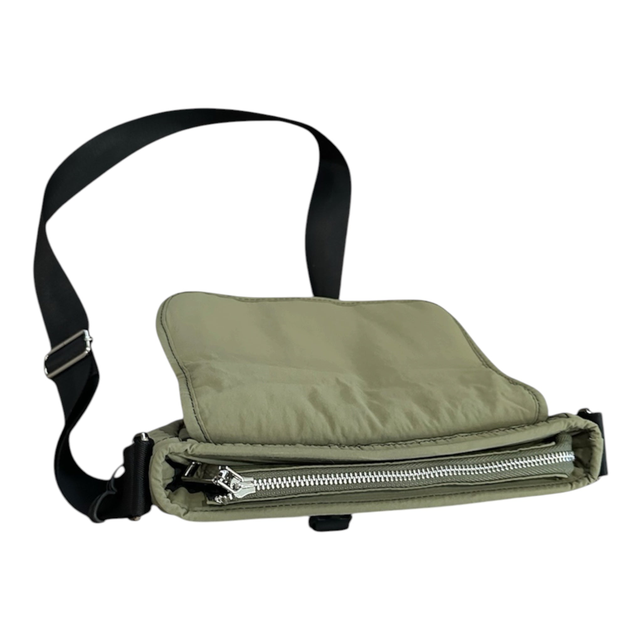 Khaki Quilted Shoulder Bag