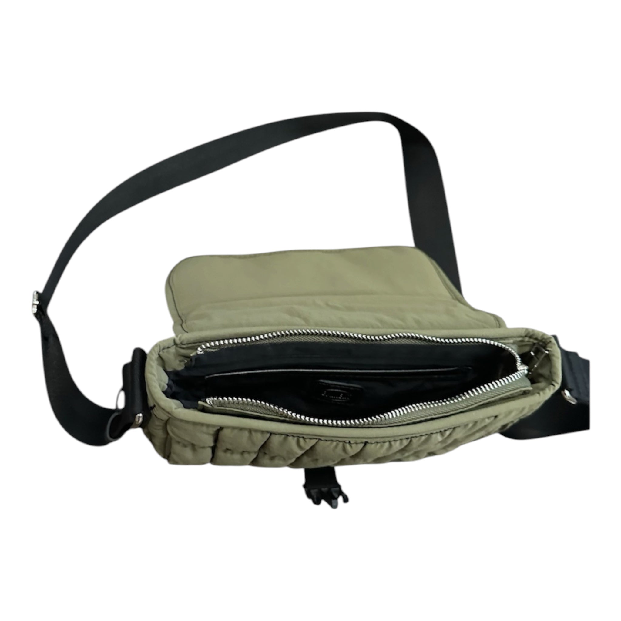 Khaki Quilted Shoulder Bag