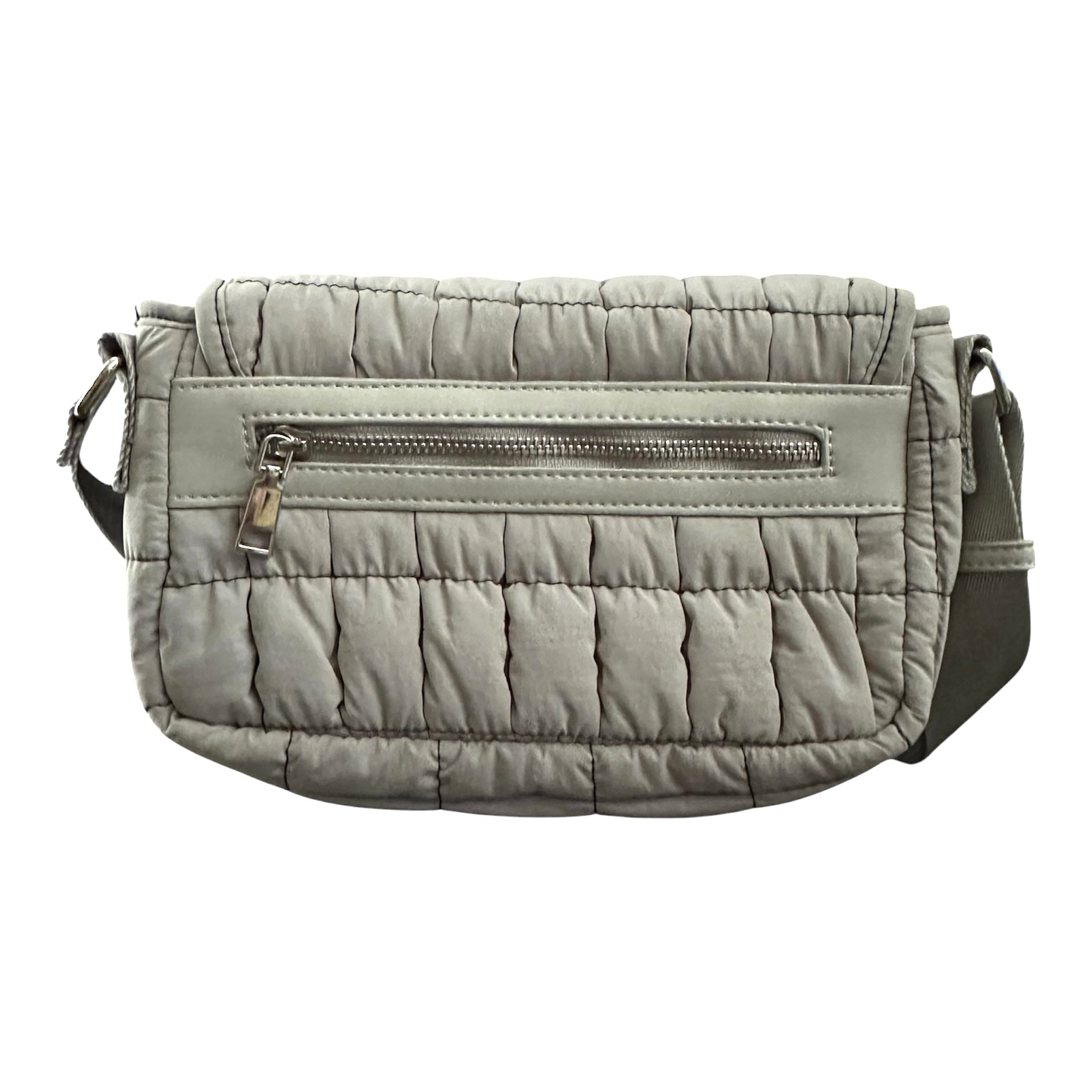 Grey Quilted Shoulder Bag